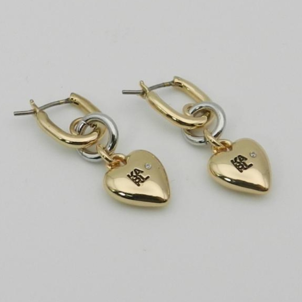 KARL Gold Dangle earrings - Picture 1 of 2